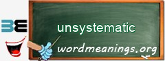 WordMeaning blackboard for unsystematic
